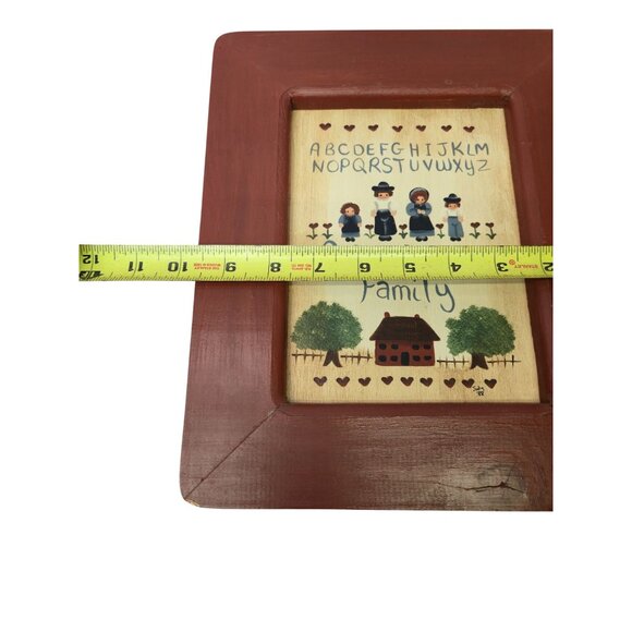 Folk Art Wall Hanging “God Made Us a Family” Religious gift wood Frame Decor - Picture 10 of 10